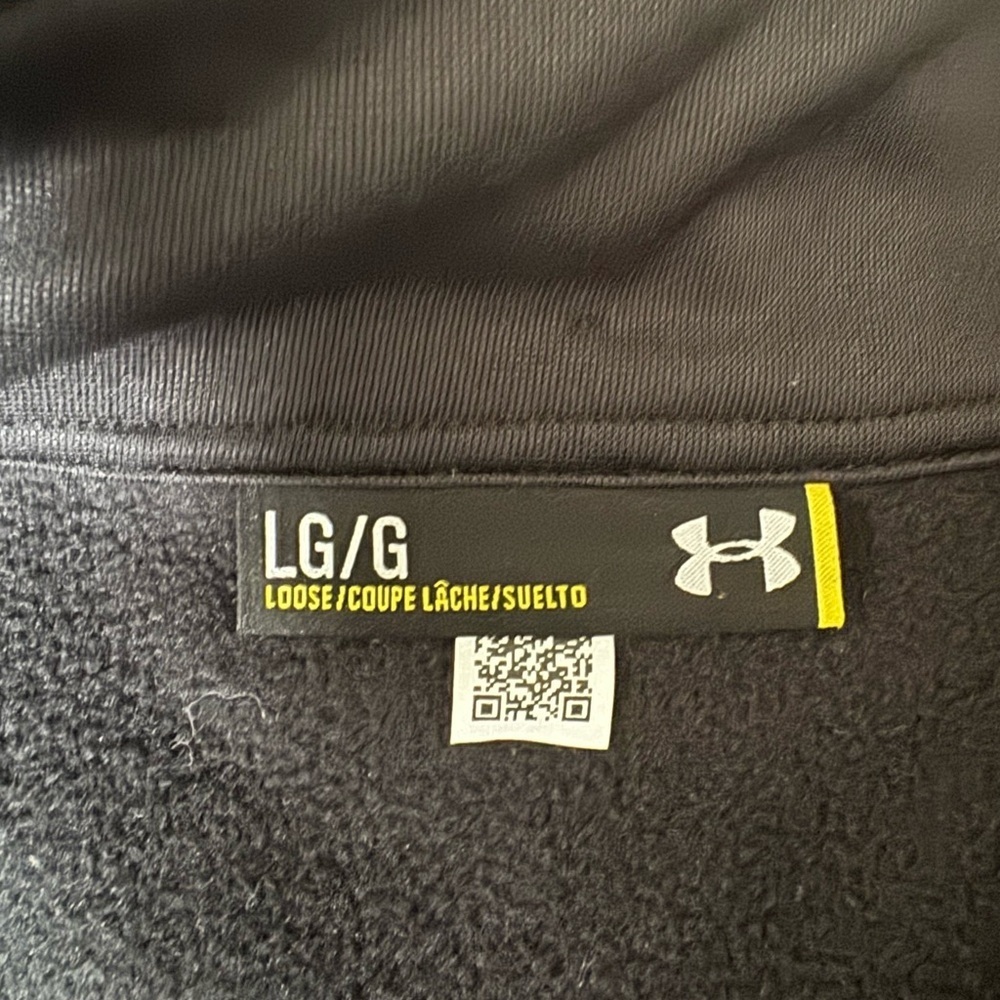Under Armour Large Realtree Camo Quarter Zip Fleece Pullover Black Hunting AA23 - Picture 6 of 9